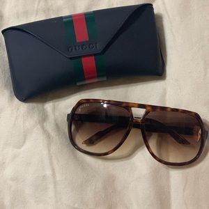 Gucci Tortoise Aviator Sunglasses